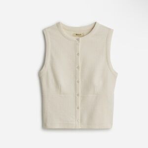 NWT Madewell Split-Crewneck Cardigan Tank in Lighthouse - Size Medium